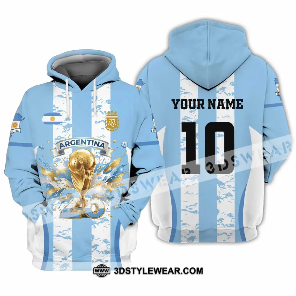 Unisex Shirt - Custom Argentina World Cup 2026 3D Shirt Hoodie / S T-shirt