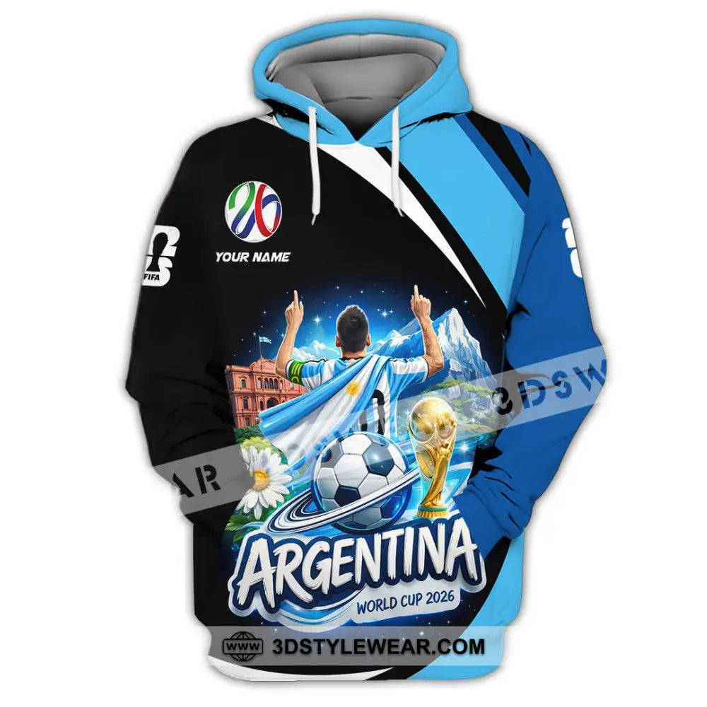 Unisex Shirt - Custom Argentina World Cup 2026 2026 3D Shirt - Hoodie / S - T-shirt
