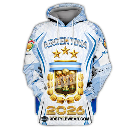 Unisex Shirt - Custom Argentina World Cup 2026 3D Shirt Hoodie / S T-shirt