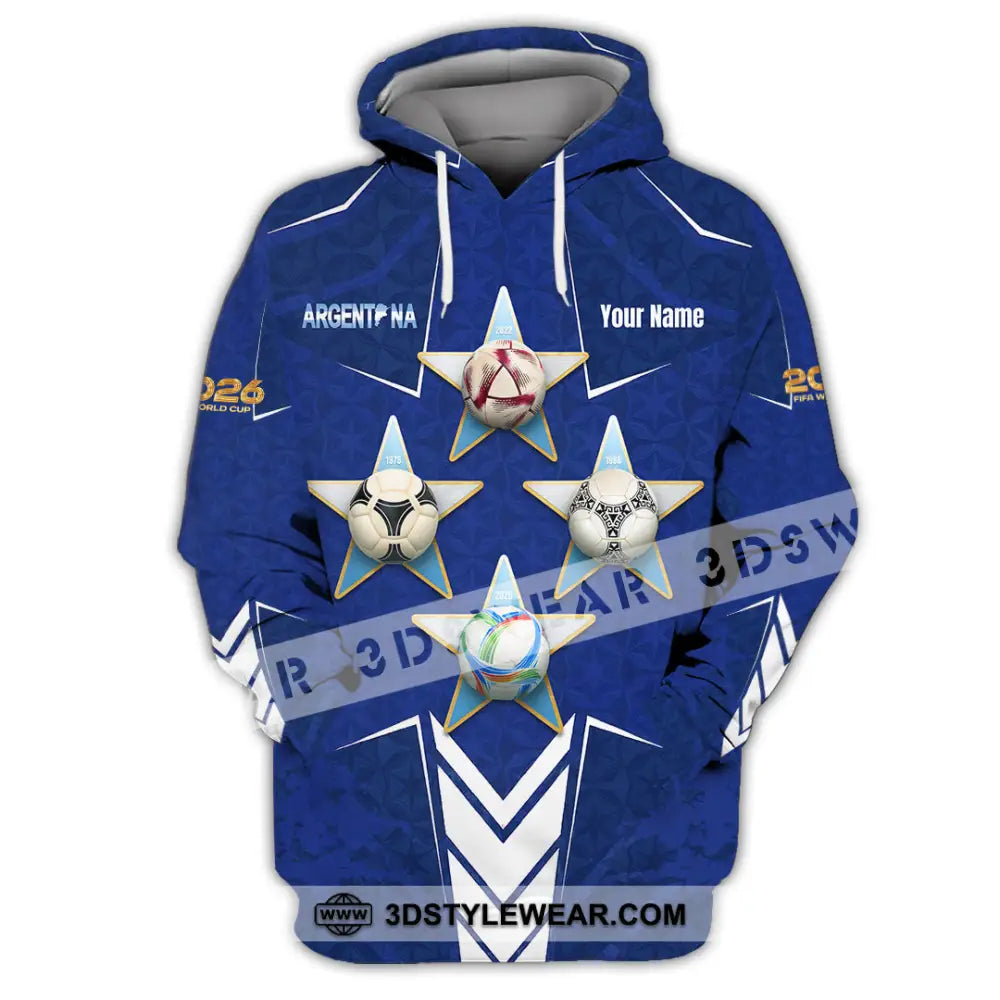 Unisex Shirt - Custom Argentina World Cup 2026 3D Shirt Hoodie / S T-shirt