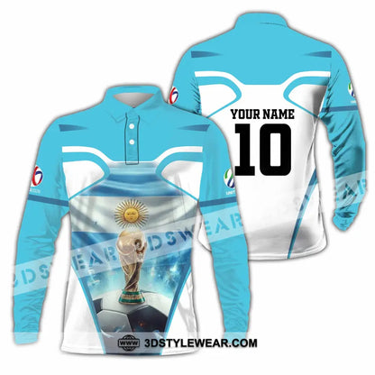 Unisex Shirt - Custom Argentina World Cup 2026 3D Shirt Long Sleeve Polo / S T-shirt