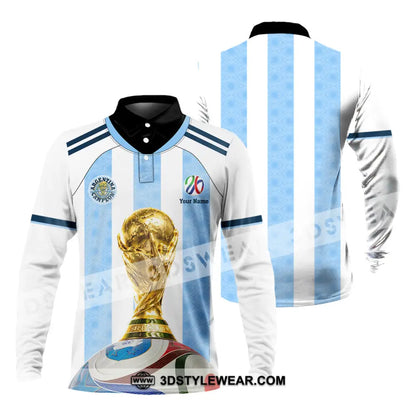 Unisex Shirt - Custom Argentina World Cup 2026 3D Shirt - Long Sleeve Polo / S - T-shirt