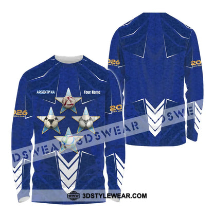 Unisex Shirt - Custom Argentina World Cup 2026 3D Shirt Long Sleeve Shirt / S T-shirt