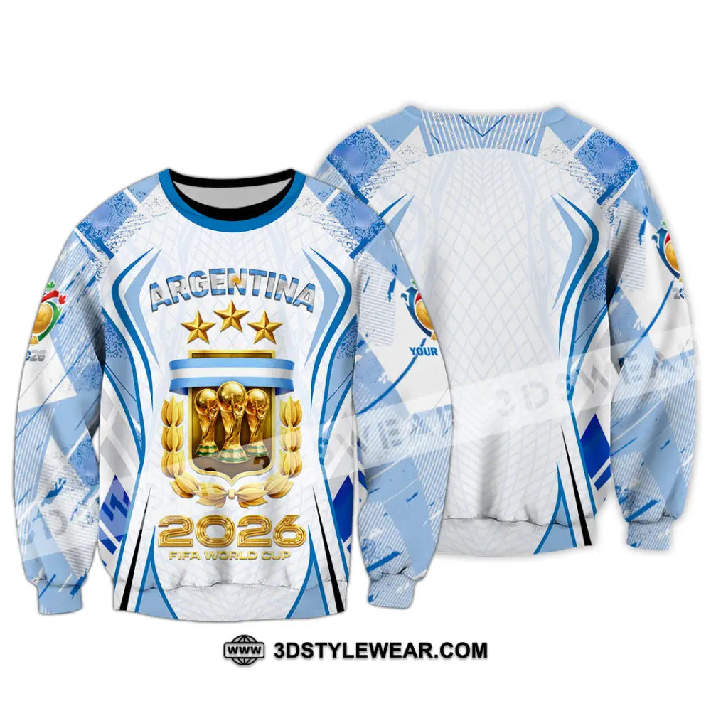 Unisex Shirt - Custom Argentina World Cup 2026 3D Shirt Long Sleeve / S T-shirt