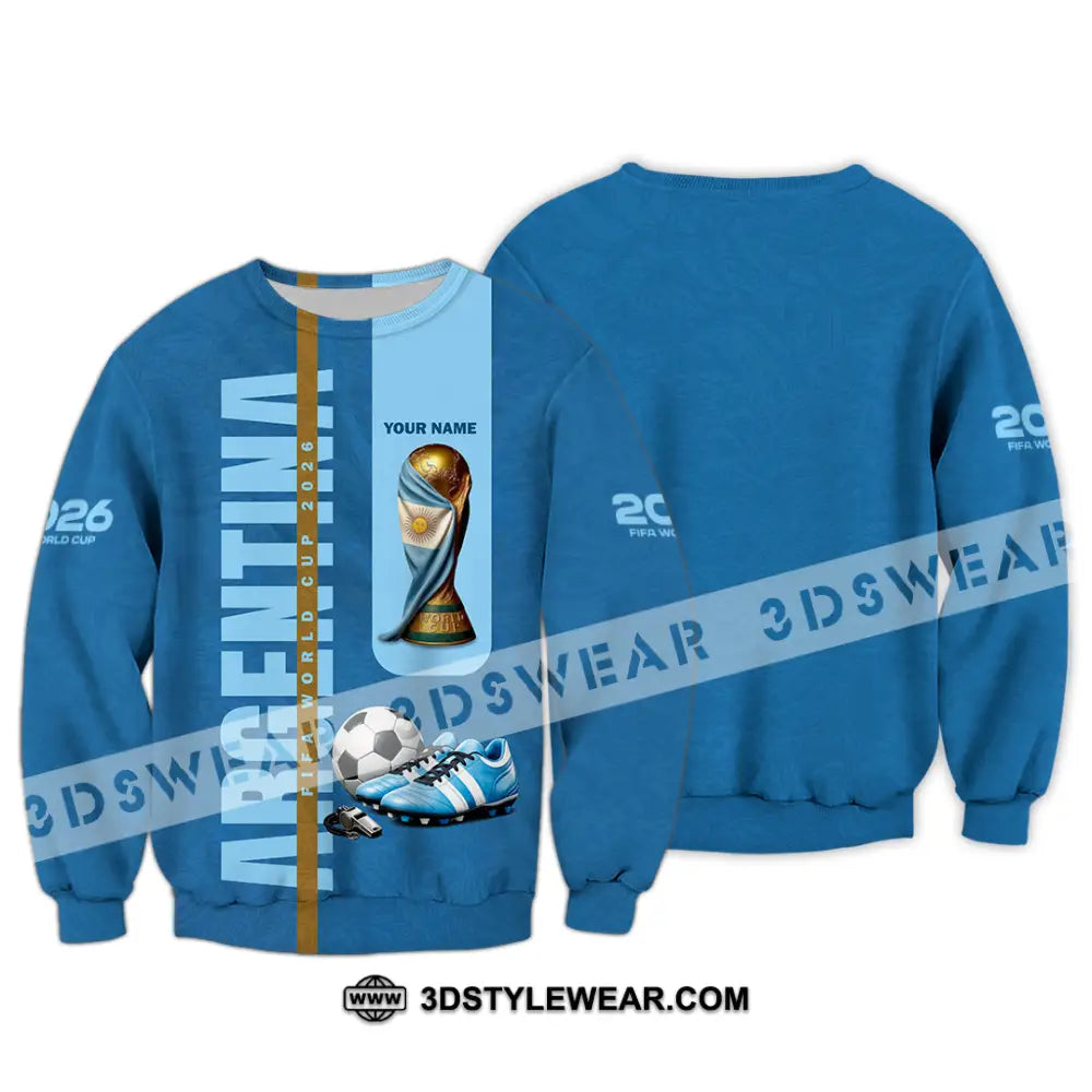 Unisex Shirt - Custom Argentina World Cup 2026 3D Shirt Long Sleeve / S T-shirt