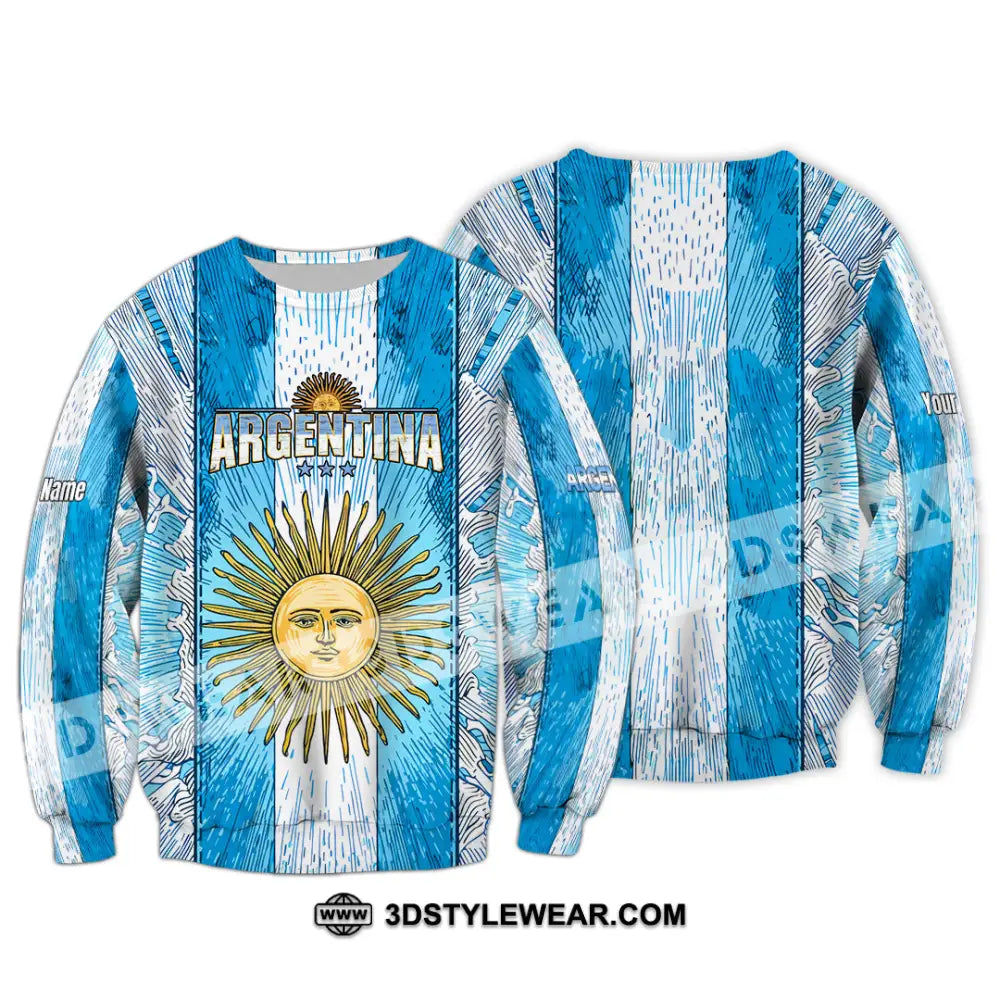 Unisex Shirt - Custom Argentina World Cup 2026 3D Shirt Long Sleeve / S T-shirt