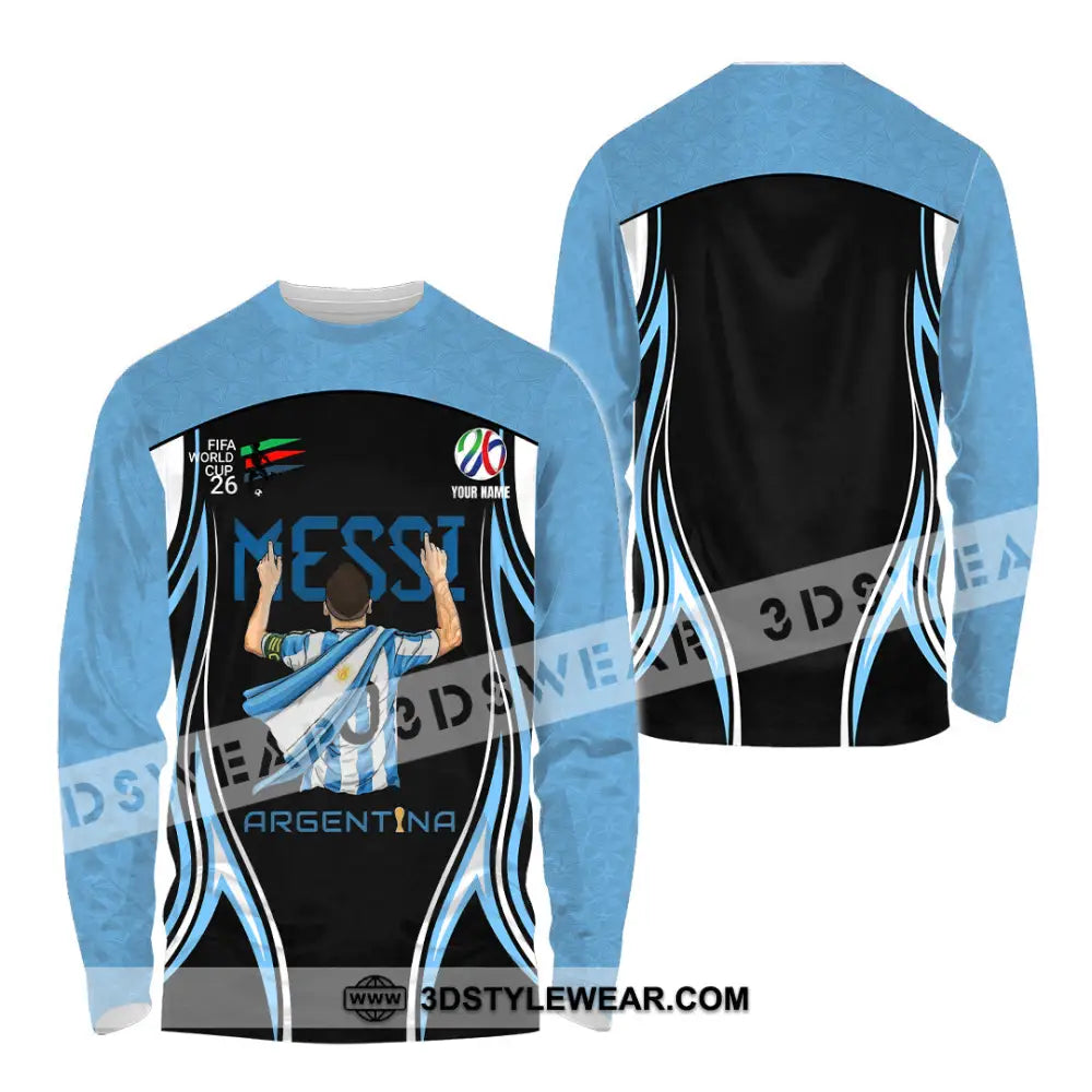 Unisex Shirt - Custom Argentina World Cup 2026 3D Shirt Long Sleeve Shirt / S T-shirt