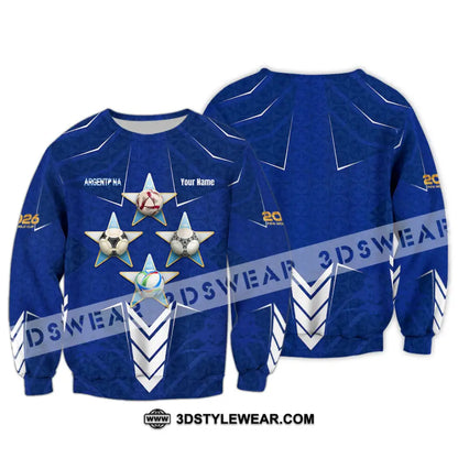 Unisex Shirt - Custom Argentina World Cup 2026 3D Shirt Long Sleeve / S T-shirt