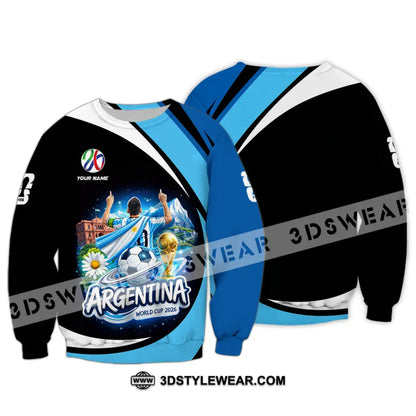 Unisex Shirt - Custom Argentina World Cup 2026 2026 3D Shirt - Long Sleeve / S - T-shirt