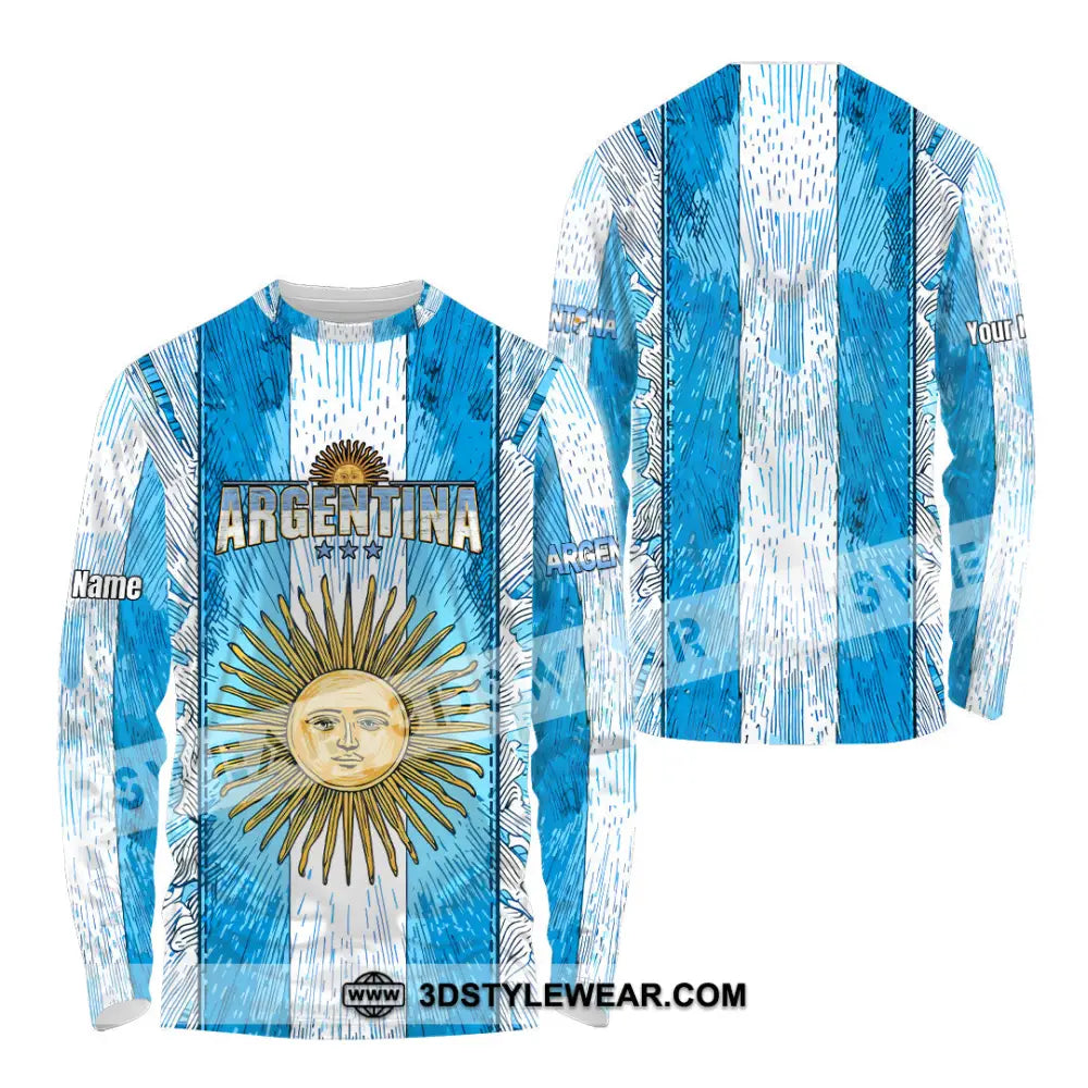 Unisex Shirt - Custom Argentina World Cup 2026 3D Shirt Long Sleeve Shirt / S T-shirt