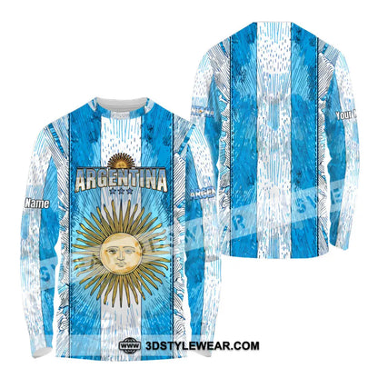 Unisex Shirt - Custom Argentina World Cup 2026 3D Shirt Long Sleeve Shirt / S T-shirt