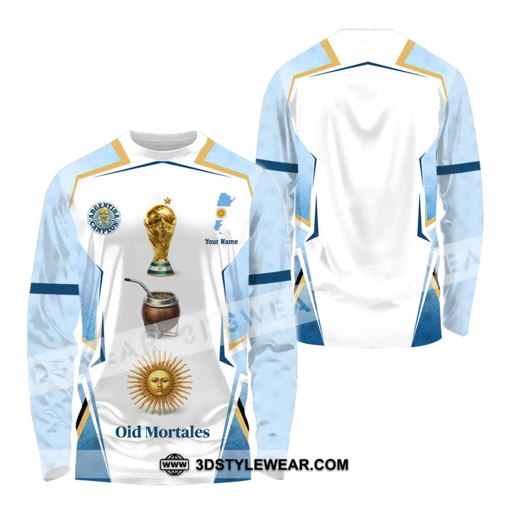 Unisex Shirt - Custom Argentina World Cup 2026 3D Shirt - Long Sleeve Shirt / S - T-shirt