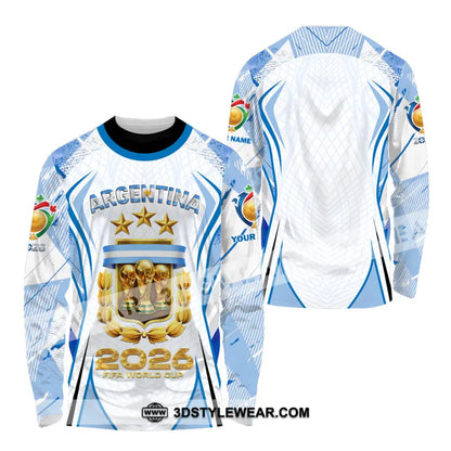 Unisex Shirt - Custom Argentina World Cup 2026 3D Shirt Long Sleeve Shirt / S T-shirt