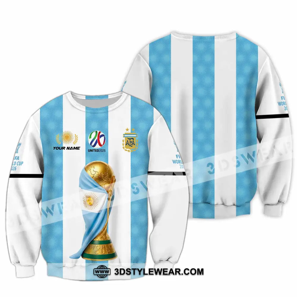 Unisex Shirt - Custom Argentina World Cup 2026 3D Shirt - Long Sleeve / S - T-shirt