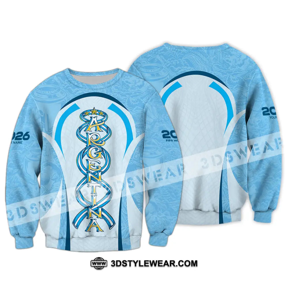 Unisex Shirt - Custom Argentina World Cup 2026 3D Shirt Long Sleeve / S T-shirt