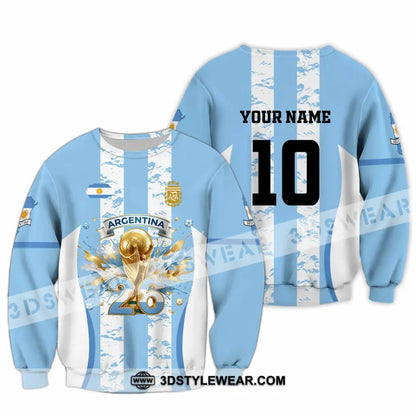 Unisex Shirt - Custom Argentina World Cup 2026 3D Shirt Long Sleeve / S T-shirt