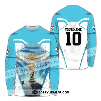 Unisex Shirt - Custom Argentina World Cup 2026 3D Shirt Long Sleeve Shirt / S T-shirt
