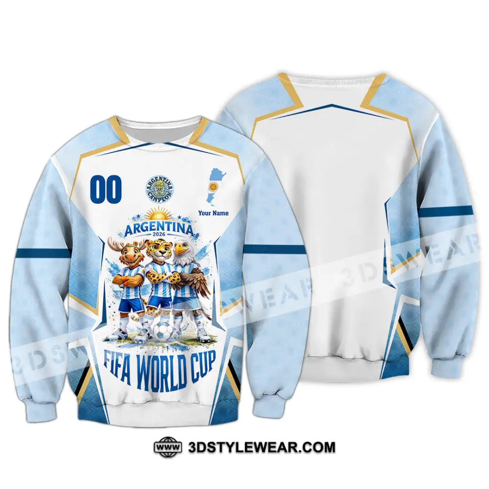 Unisex Shirt - Custom Argentina World Cup 2026 3D Shirt - Long Sleeve / S - T-shirt