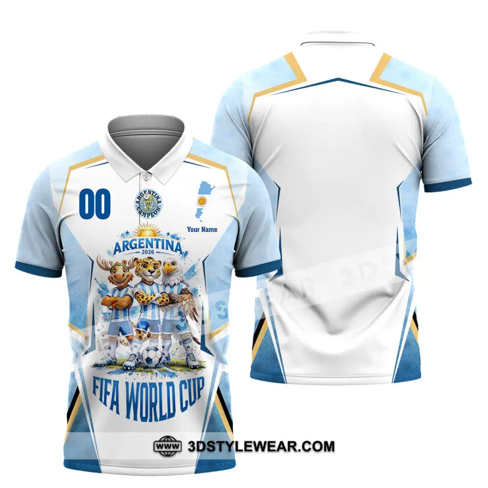 Unisex Shirt - Custom Argentina World Cup 2026 3D Shirt - Polo Shirt / S - T-shirt