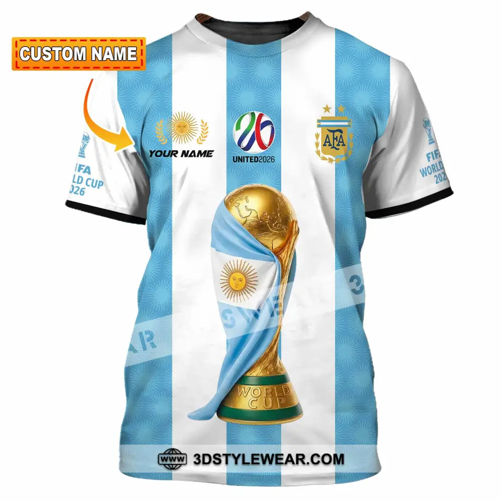 Unisex Shirt - Custom Argentina World Cup 2026 3D Shirt - T-shirt