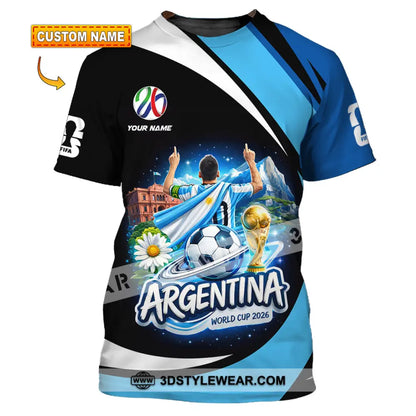 Unisex Shirt - Custom Argentina World Cup 2026 2026 3D Shirt - T-shirt