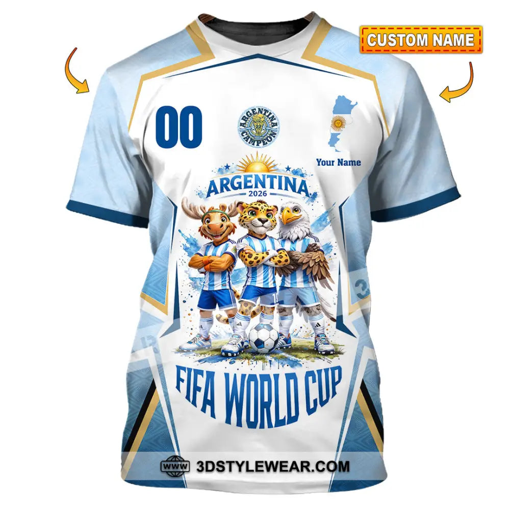 Unisex Shirt - Custom Argentina World Cup 2026 3D Shirt - T-shirt