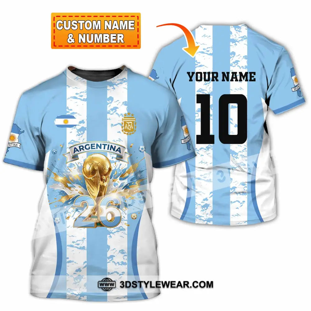 Unisex Shirt - Custom Argentina World Cup 2026 3D Shirt T-shirt