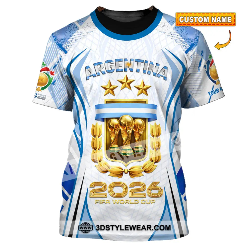 Unisex Shirt - Custom Argentina World Cup 2026 3D Shirt T-shirt