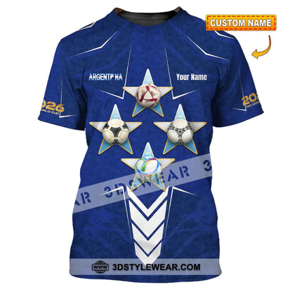 Unisex Shirt - Custom Argentina World Cup 2026 3D Shirt T-shirt