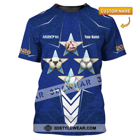 Unisex Shirt - Custom Argentina World Cup 2026 3D Shirt style option 1