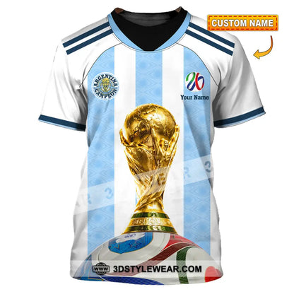 Unisex Shirt - Custom Argentina World Cup 2026 3D Shirt - T-shirt