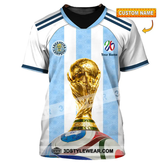 Unisex Shirt - Custom Argentina World Cup 2026 3D Shirt - T-shirt
