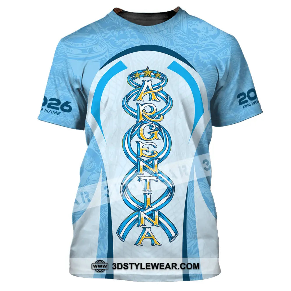 Unisex Shirt - Custom Argentina World Cup 2026 3D Shirt T-Shirt / S T-shirt
