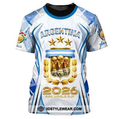 Unisex Shirt - Custom Argentina World Cup 2026 3D Shirt T-Shirt / S T-shirt