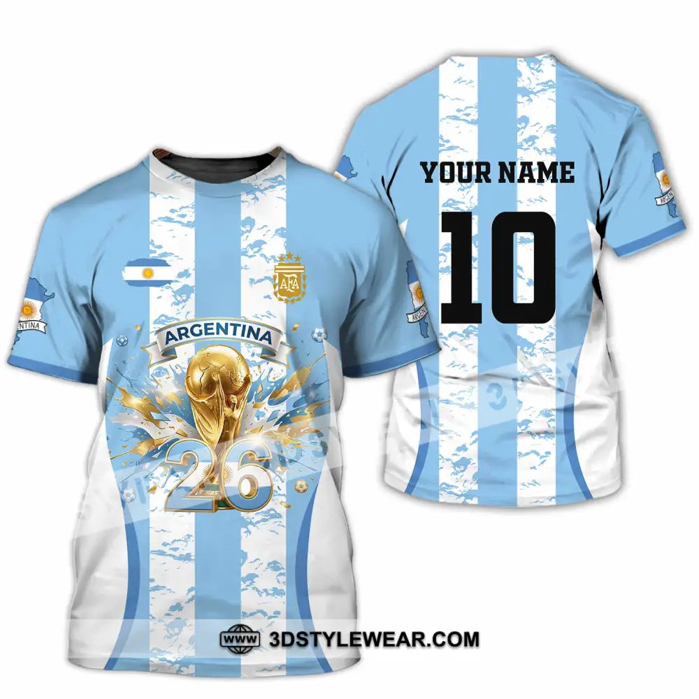 Unisex Shirt - Custom Argentina World Cup 2026 3D Shirt T-Shirt / S T-shirt