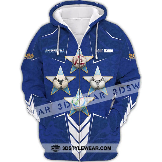 Unisex Shirt - Custom Argentina World Cup 2026 3D Shirt style option 3