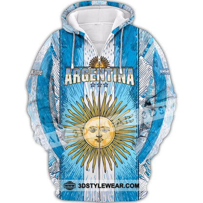 Unisex Shirt - Custom Argentina World Cup 2026 3D Shirt Zipper Hoodie / S T-shirt