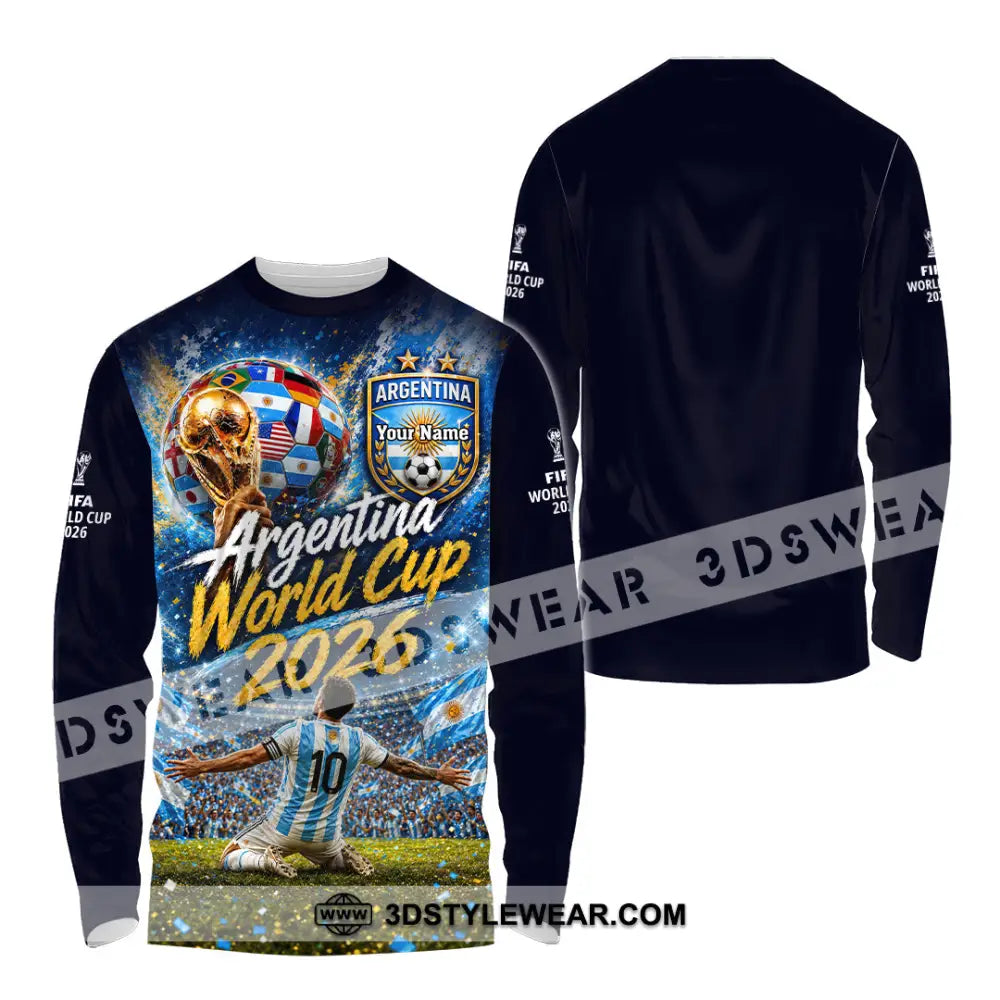 Unisex Shirt - Custom Argentina World Cup 2026 Shirt - Long Sleeve Shirt / S - T-shirt