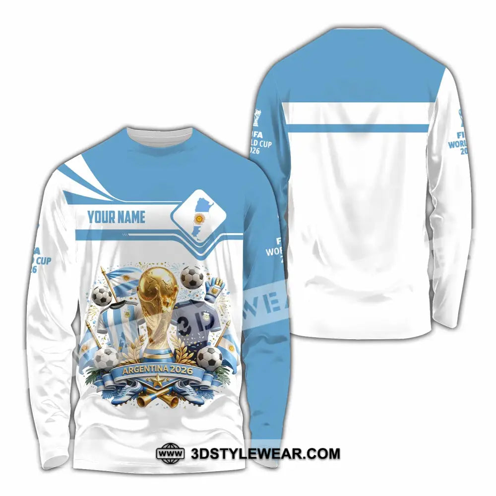 Unisex Shirt - Custom Argentina World Cup 2026 Shirt - Long Sleeve Shirt / S - T-shirt