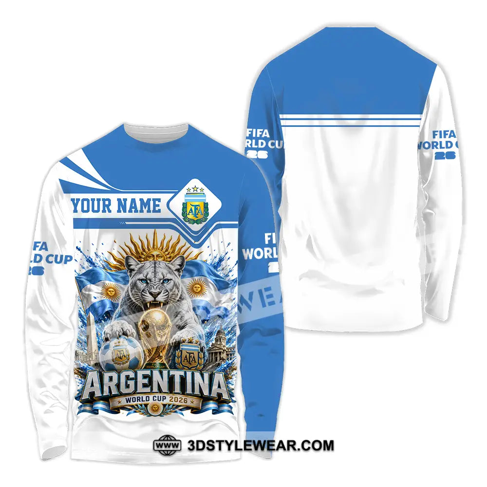 Unisex Shirt - Custom Argentina World Cup 2026 Shirt - Long Sleeve Shirt / S - T-shirt