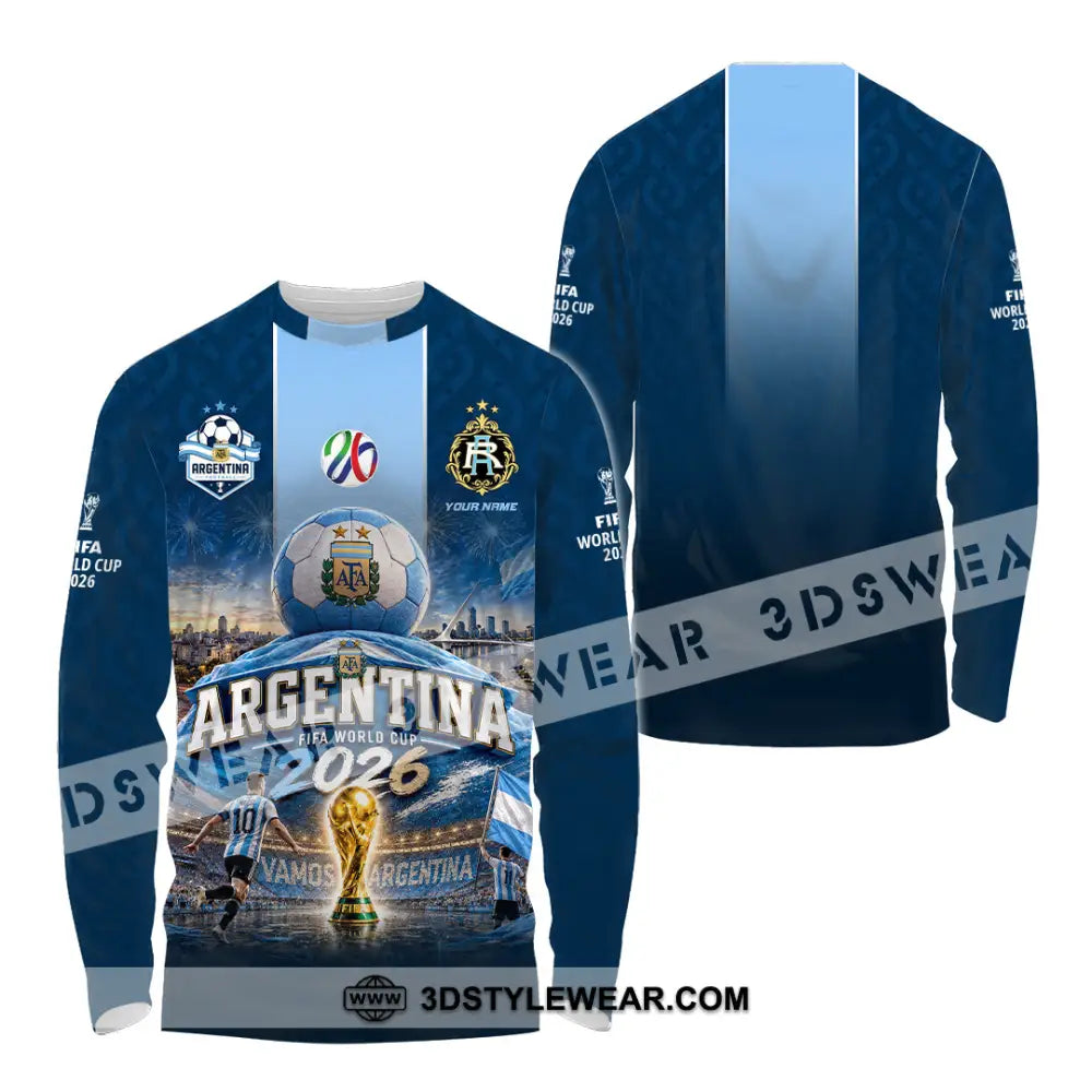 Unisex Shirt - Custom Argentina World Cup 2026 Shirt - Long Sleeve Shirt / S - T-shirt