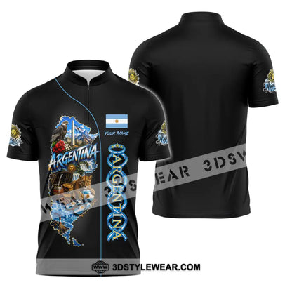 Unisex Shirt - Custom Argentina Shirt - Zipper Polo Shirt / S - T-shirt