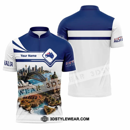 Unisex Shirt - Custom Australia Shirt - Zipper Polo Shirt / S - T-shirt