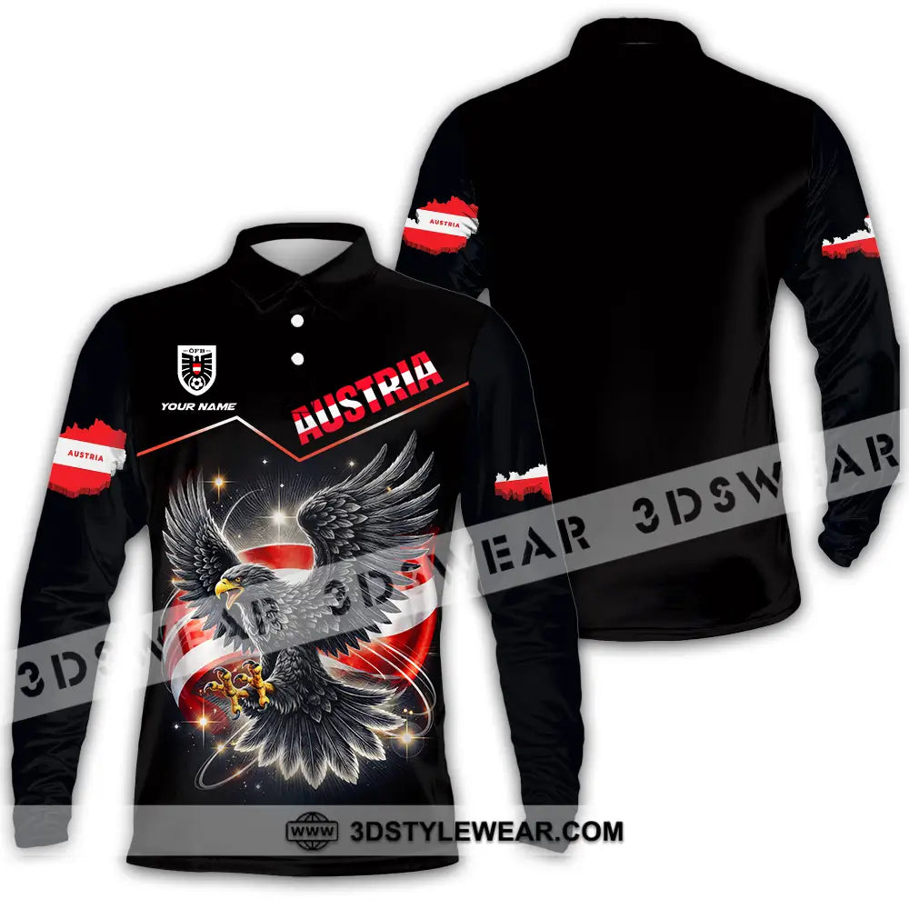 Unisex Shirt - Custom Austria 3D Shirt - Long Sleeve Polo / S - T-shirt