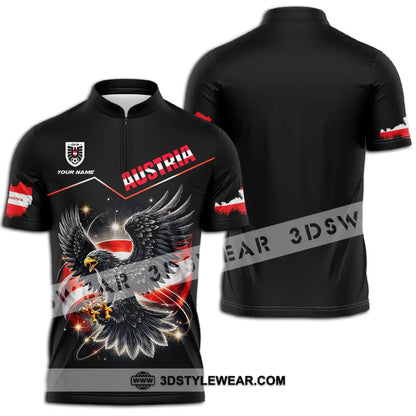 Unisex Shirt - Custom Austria 3D Shirt - Zipper Polo Shirt / S - T-shirt