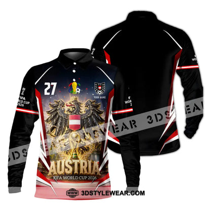 Unisex Shirt - Custom Austria World Cup 2026 Shirt - Long Sleeve Polo / S - T-shirt