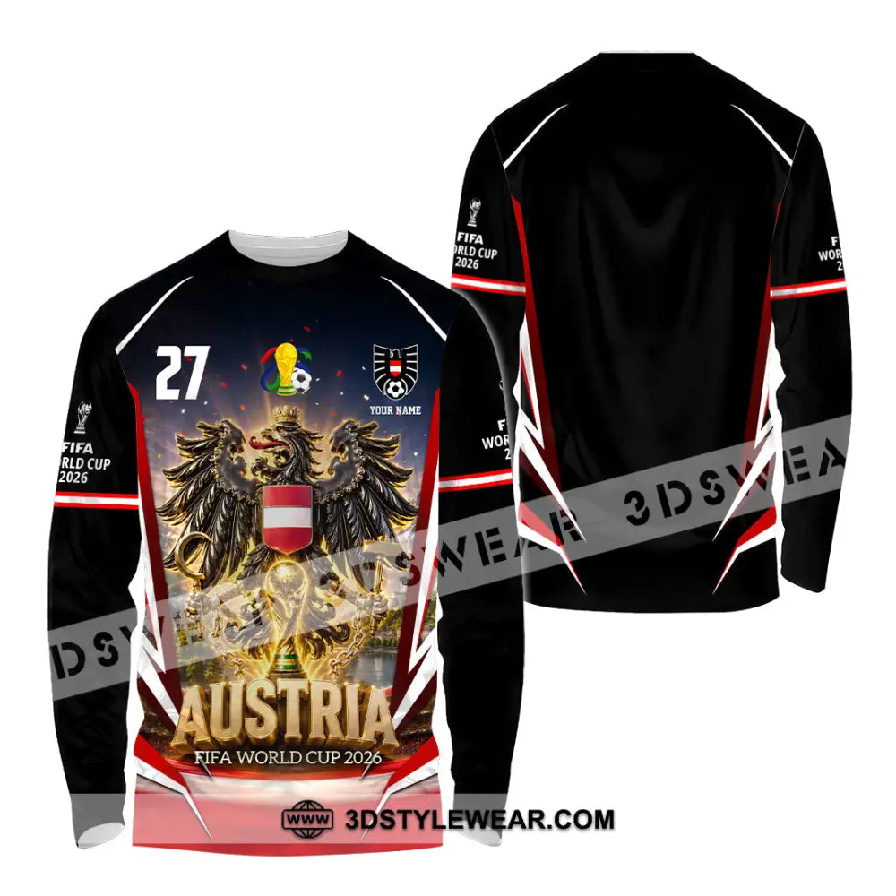 Unisex Shirt - Custom Austria World Cup 2026 Shirt - Long Sleeve Shirt / S - T-shirt