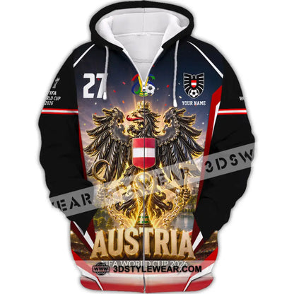 Unisex Shirt - Custom Austria World Cup 2026 Shirt - Zipper Hoodie / S - T-shirt
