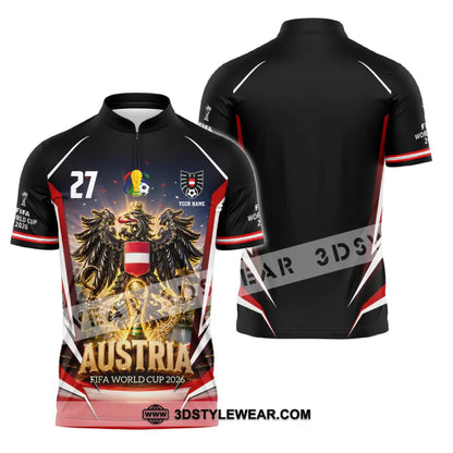 Unisex Shirt - Custom Austria World Cup 2026 Shirt - Zipper Polo Shirt / S - T-shirt
