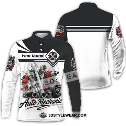 Unisex Shirt - Custom Auto Mechanic Shirt - Long Sleeve Polo / S - T-shirt
